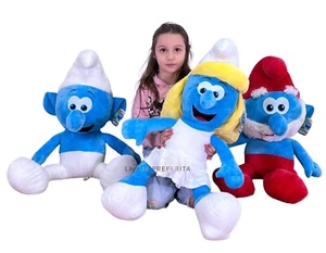i PUFFI Peluche 80 cm Grande Puffo Puffetta Originale The Smurfs - Photo 1/7