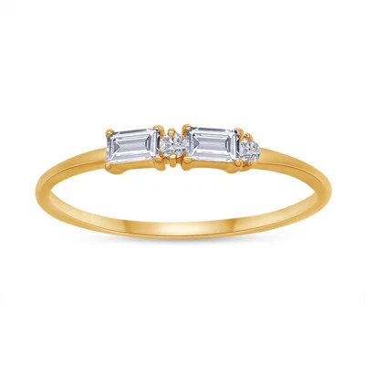1/8ct Lab Grown Diamond Wedding Band Ring For Women In 10K & 14K Solid Gold - Image 1 of 4