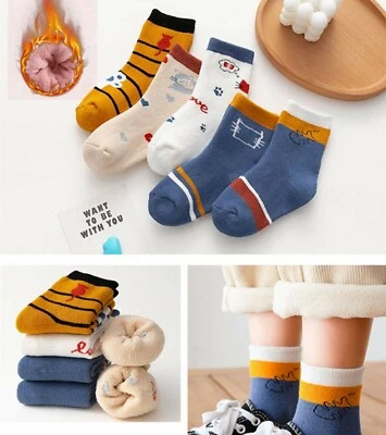 1 Pair Boys Kids Children Winter Thermal Fleece Plush warm Short Socks 0-9Years - Image 1 of 4