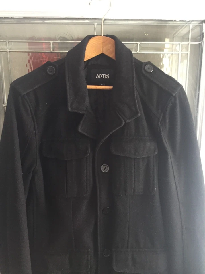 APT. 9 Black wool blend pea coat size M - Image 1 of 4