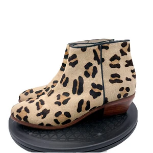 Boden Leopard Cheetah Print Calf Hair Booties in Tan Black Size 41/ US 9.5 - Picture 1 of 10