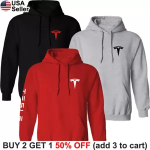 Sudadera con Capucha Tesla Logo Modelo S 3 X Y Elon Musk Sudadera con Capucha Suéter Pecho BTS02 - Imagen 1 de 18