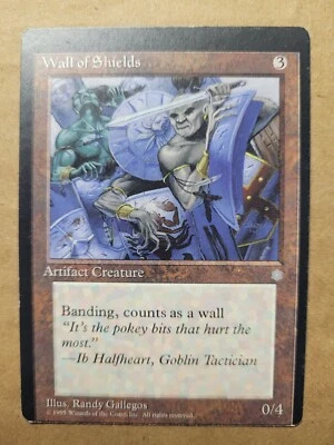 Wall of Shields Ice Age MISPRINT MISCUT Off-center MTG Magic 1995 Card LP - Image 1 of 2
