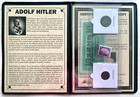 World War II CERTIFIED Two German Coins 1,10 Rp &amp; 10 Reichsmark Bill &amp; Stamp