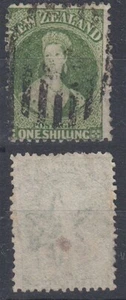 NEW ZEALAND 1864/72 QV FFQ 1/- DEEP YELLOW GREEN PERF 12½ SG124 USED ID061D64670 - Picture 1 of 1