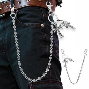 Cross Pants Chain For Men Women Jeans Shorts Keys Fashion Biker Wallet Chain US - Afbeelding 1 van 10