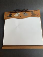  Wood Message Board Refillable Paper Hanging Cat Dog Pattern Pencil Tray