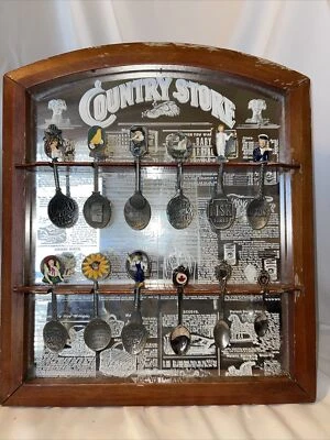Franklin Mint's Country Store Advertising Mirrored Rack w/ 12 Advertising Spoons - Image 1 of 4