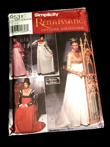 Year 2000 Simplicity #9531 Renaissance Gown Costume Pattern Sz 14-20 - Picture 1 of 3