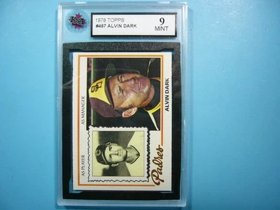 Tarjeta de béisbol 1978 Topps MLB #467 Alvin Dark KSA 9 como nueva nítida + '78 Topps GL Foto 1 de 3