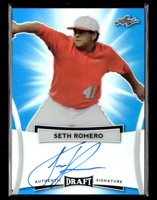 Seth Romero 2017 Leaf Draft Blue Auto 17/25 - Image 1 of 2