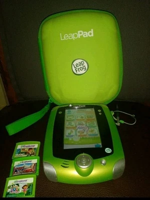 LeapFrog LeapPad 2 Kids Learning Tablet + 3 Games Tested Works With Green Case - Image 1 of 4