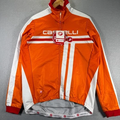 Castelli Free Jacket Orange White Full Zip Soft Shell Cycling Jersey Men XXXL - Image 1 of 4