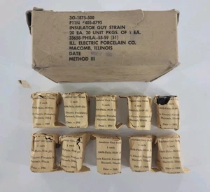 Vintage 1955 Isolator Guy Strain Keramik Porzellan 3G1875-500 - 10 Stück - Bild 1 von 5