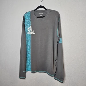 Crazy Shirts Surf Performance Tee Shirt Mens XXL Hawaiian Tribal Gray Stretchy - Picture 1 of 11