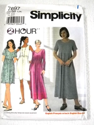 Simplicity 7697 Knit Dresses with Variations Miss Size L-XL Sewing Pattern - Image 1 of 2