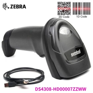 Zebra DS4308-HD00007ZZWW High Density 1D 2D Handheld Barcode Scanner USB Cable - Picture 1 of 9