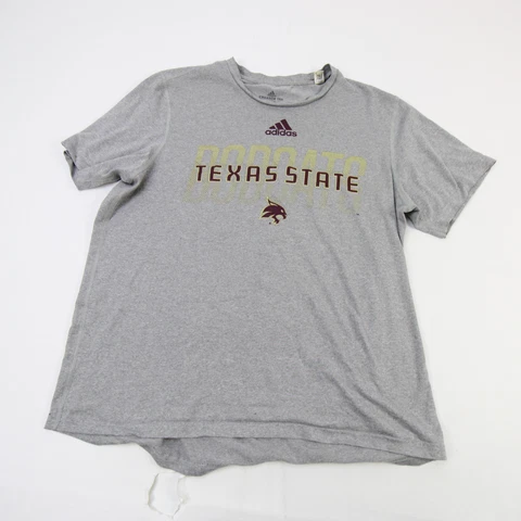 Texas State Bobcats adidas Aeroready Short Sleeve Shirt Men's Gray Used Cover