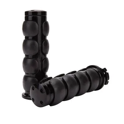 Black Motorcycle 1" Handlebar Hand Grips For Harley Honda Yamaha Suzuki Kawasaki - Image 1 of 4
