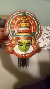 Vintage Wall Hanging Kathakali Face Paper Mache Made In Fiber Nalan  - Picture 1 of 6