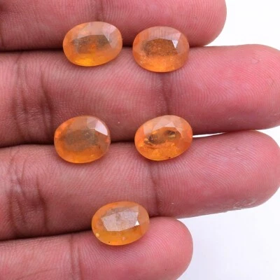 Lote de 5 piedras preciosas sueltas tamaño anillo corte ovalado zafiro amarillo natural 10 mm-11 mm Foto 1 de 4