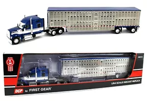 DCP 1:64 *BLUE & WHITE* Kenworth W990 High Roof & WILSON LIVESTOCK TRAILER NIB - Picture 1 of 8