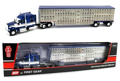 DCP 1:64 *BLUE & WHITE* Kenworth W990 High Roof & WILSON LIVESTOCK TRAILER NIB - Image 1 of 4