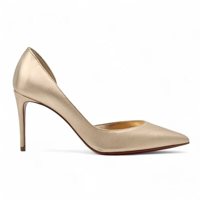 Christian Louboutin Iriza Pumps 85 - Cuero De Ternera - Oro - 34.5 4 US $845 - Imagen 1 de 4
