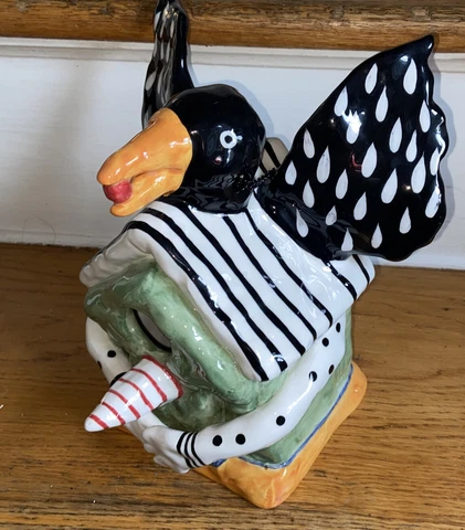 Rare JUDIE BOMBERGER WINGS Ceramic Birdhouse Cover