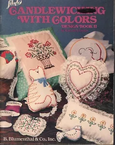 1982 Lily Candlewicking With Colors Pattern Book 15 Designs Flowers Vintage 7248 - Picture 1 of 2