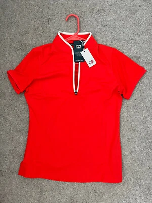 NWT CBUK Polo Womens Golf Cutter & Buck Women's Pathway Zip Mock XS