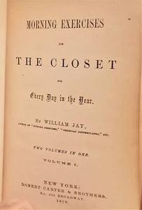 RELIGION: MORNING EXERCISES FOR THE CLOSET, William Jay - Bild 1 von 6