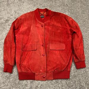 Veste vintage en cuir cuir pour hommes petit cuir rouge chaud décoloré lourd porté New York