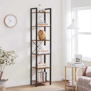 Tall Industrial Bookcase Vintage Cabinet Shelving Display Unit Plant Stand Slim - Picture 1 of 5