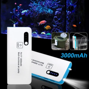 Mobile Aquarium Air Pump Rechargeable Fish Aerator Oxygenated Dual USB Outputs - Picture 1 of 17