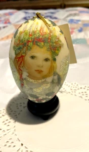 Vintage Christmas Angel Goose Egg  "To Mother "Goose Egg By Norma Black - Picture 1 of 10