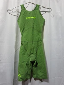 NEW Head Women's XS Liquidfire Wiz Knee Leg Cut Closed Back Swim Race Suit Olive - Picture 1 of 11