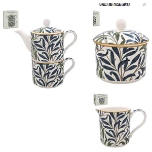 Tea for One Tea Set Morris Willow Bough Green Tea-4-1 Tea Pot Mug Jug Sugar Bowl - Picture 1 of 4