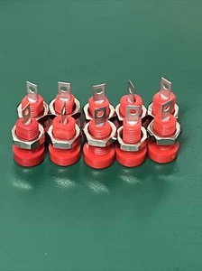 EF JOHNSON ~ 108-0902-001 ~ CONN BANANA JACK SOLDER TABS RED 10 PCS - Picture 1 of 1