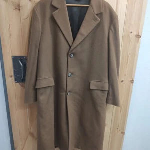 Rare Vtg 100% Cashmere Brown Trench Coat Lined Button Close BW Harris Sz 42 - Picture 1 of 17
