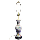 Vintage Asian Floral Ceramic Table Lamp Works See All Photos 31 In Tall W Harp