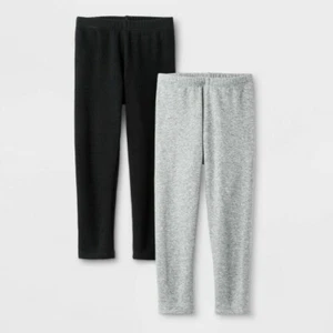 Nuevo 4x CUATRO Leggings Niñas Pequeñas 2pk Gato y Jack Negro Gris Niño Pequeño 4T 8 Total - Imagen 1 de 4