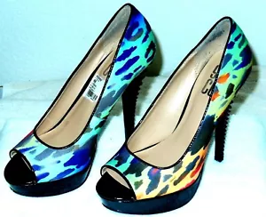 9 & Co. JJINDIGO Peep Toe Spiky Heel Pumps Heels-6M, pretty multicolor! - Picture 1 of 11