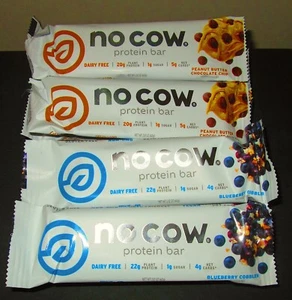No Cow-Peanut Butter Chocolate Chip and Blueberry Cobbler Protein Bars-set of 12 - Picture 1 of 1