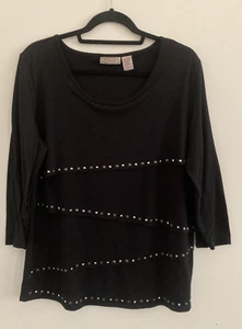 Art & Soul Damengröße L (Large) schwarzes Stretch-Top, Metalldetails gebraucht, in einwandfreiem Zustand - Bild 1 von 7