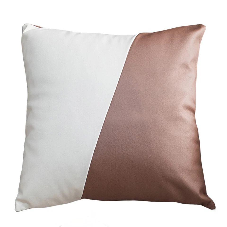 Funda de cojín de cuero sintético liso sofá dormitorio oficina coche funda de almohada 18"" Foto 1 de 1