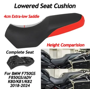 Extra-Low Seat Cushion Lower Rider Passenger For BMW F850GS ADV F750GS 2018-2024 - Picture 1 of 17