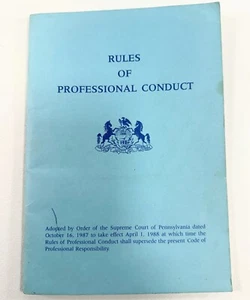 Rules of Professional Conduct Supreme Court Of Pennsylvania 1988 - Foto 1 di 2