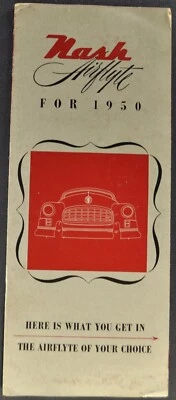 1950 Nash Folheto Pasta Ambassador Statesman Airflyte Sedan Coupe Original 50 - Imagem 1 de 3