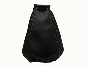 DAEWOO NEXIA (1996-2001) Cuffia Leva Cambio 100% Vera Pelle - Cuciture Beige - Picture 1 of 1